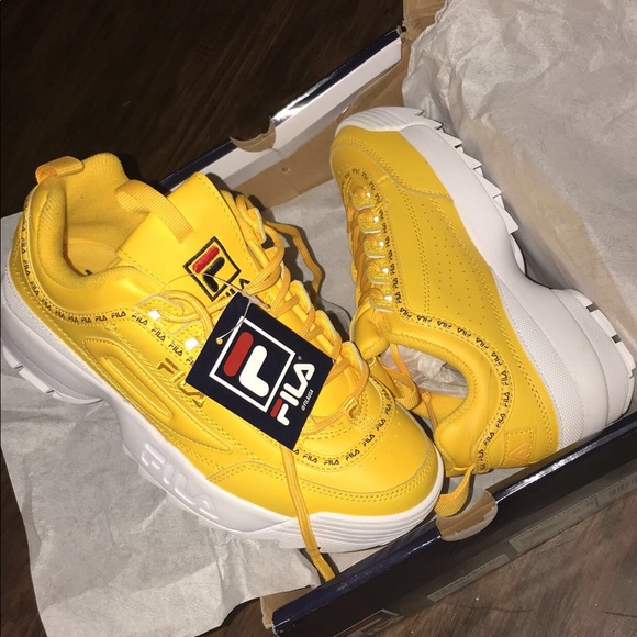 yellow high top filas